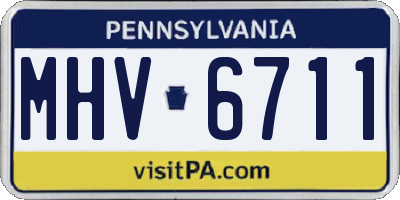 PA license plate MHV6711