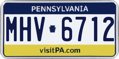 PA license plate MHV6712