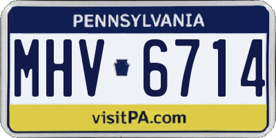 PA license plate MHV6714