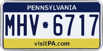 PA license plate MHV6717