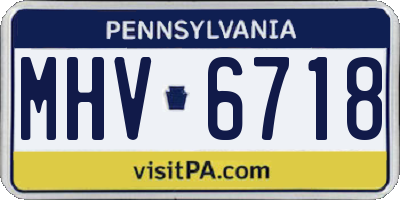 PA license plate MHV6718