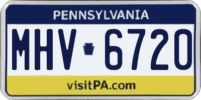 PA license plate MHV6720