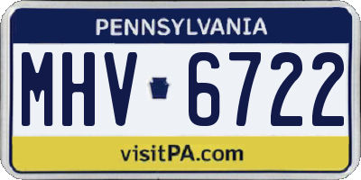 PA license plate MHV6722