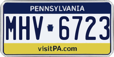 PA license plate MHV6723