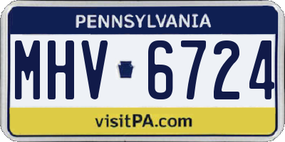 PA license plate MHV6724