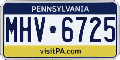 PA license plate MHV6725