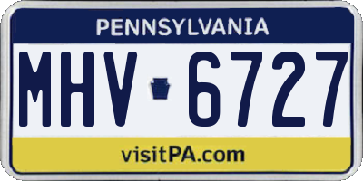 PA license plate MHV6727