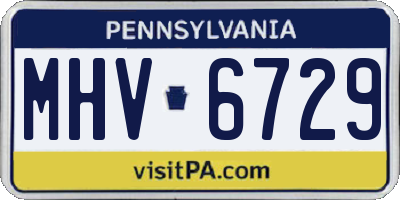 PA license plate MHV6729