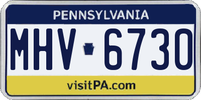 PA license plate MHV6730