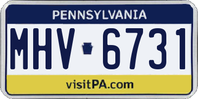 PA license plate MHV6731