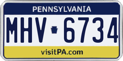 PA license plate MHV6734
