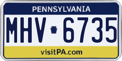 PA license plate MHV6735