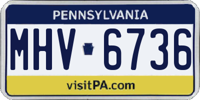 PA license plate MHV6736
