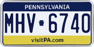 PA license plate MHV6740