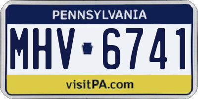 PA license plate MHV6741