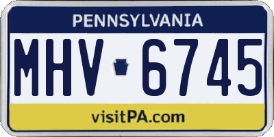 PA license plate MHV6745