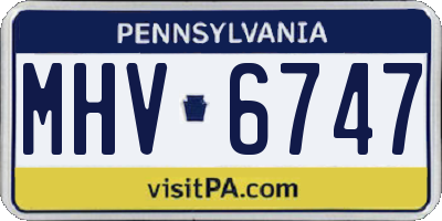 PA license plate MHV6747