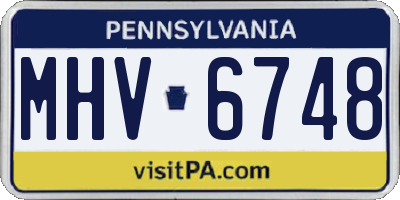 PA license plate MHV6748