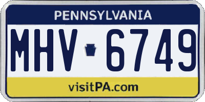 PA license plate MHV6749