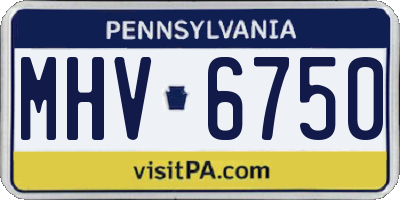 PA license plate MHV6750