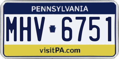PA license plate MHV6751