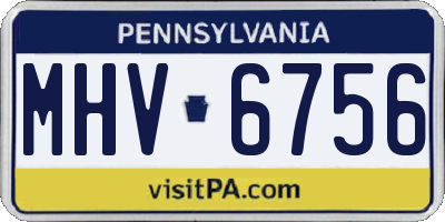 PA license plate MHV6756