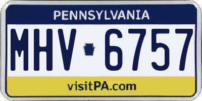 PA license plate MHV6757