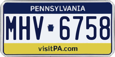 PA license plate MHV6758