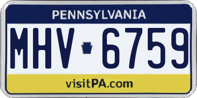 PA license plate MHV6759