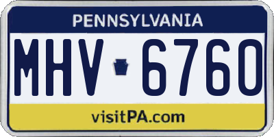 PA license plate MHV6760