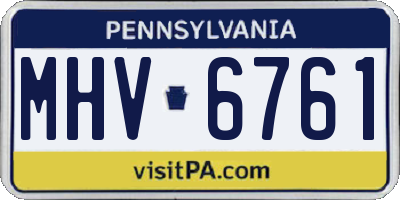 PA license plate MHV6761