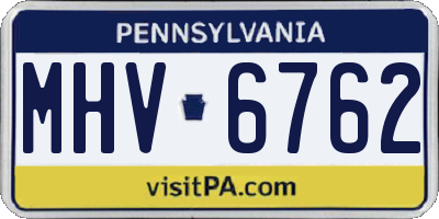 PA license plate MHV6762