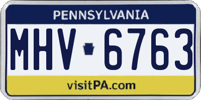 PA license plate MHV6763