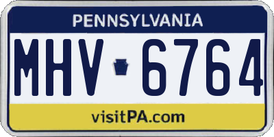 PA license plate MHV6764