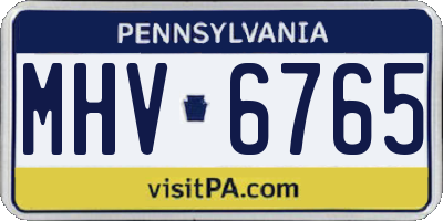 PA license plate MHV6765