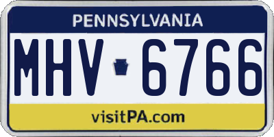 PA license plate MHV6766