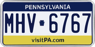 PA license plate MHV6767