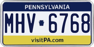 PA license plate MHV6768