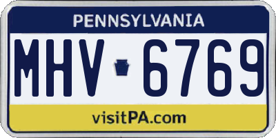 PA license plate MHV6769