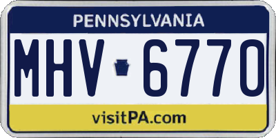 PA license plate MHV6770