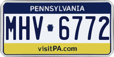 PA license plate MHV6772
