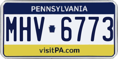 PA license plate MHV6773