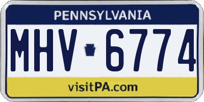 PA license plate MHV6774