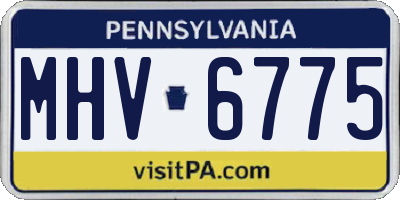 PA license plate MHV6775