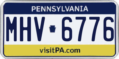 PA license plate MHV6776
