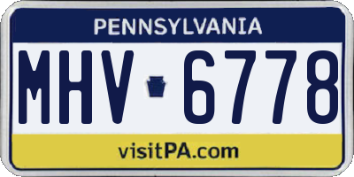 PA license plate MHV6778