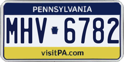 PA license plate MHV6782