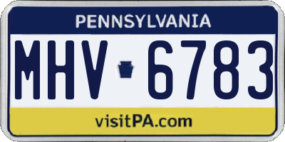 PA license plate MHV6783
