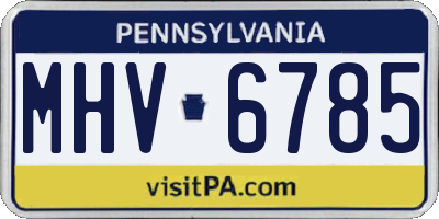 PA license plate MHV6785