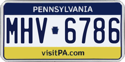 PA license plate MHV6786